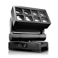 CLAY PAKY VOLERO TWINS Вращающаяся голова LED-BEAM-WASH-PIXEL-FX-IP66. 8 LED-чипов RGBW по 60 Вт — попипксельное управление, световой поток 8424 лм, угол раскрытия луча 5,2°–39,0° (7,4°–46,7°); 160 LED-чипов WHITE 6500К по 3 Вт — 20 независимых зон управл