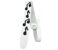 Perri's P25MN-1253 - Ремень для гитары, Серия: Leather and Suede Straps, Материал: кожа, Рисунок: ноты, Ширина ремня: 6.35 см, Длина: 104 - 142 см