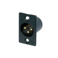 Neutrik NC3MP-B панельный разъем XLR male черненый корпус, золоченые контакты
