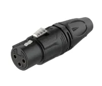 ROXTONE RX3F-BG (old paking) (discontinued) Разъем cannon кабельный мама 3-х контактный, цвет: Черный. 1шт/PE bag, 20шт. в коробке (22х17х5,5см.), 20 коробок в мастер упаковке (46х36х30см.)
