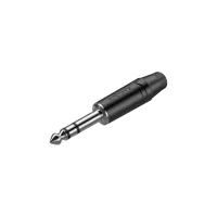 ROXTONE RJ3PP-BK-BN Разъем  jack  1/4" стерео, размер 77,5*14мм, макс. диаметр кабеля 7мм, Цвет: черный.