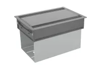 ABL 2U420MIN- Короб для установки двух розеточных станций серии Link под стол с лючком длиной 247 мм, серебристый