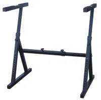 ECO KS040 Black Стойка "Z" под клавишные инструменты-, Высота: 65-98см, Глубина: 57-97см, толщина верхней трубы: 3х3см, Нагрузка: 60кг, Цвет: Матовый черный, Вес: 5,8кг, поставляется в коробке по 5штук размер коробки: 64x43x63см