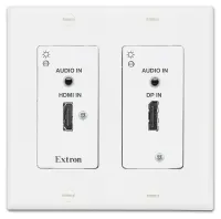 Extron DTP T DWP 4K 332 D - Передатчик DTP на длинные дистанции с двумя входами для DisplayPort и HDMI и эмбедированием аудио - настенная панель Decorator, 100 м