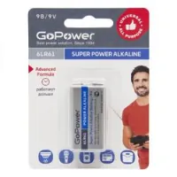 Gopower 6lr61 alkaline 9v  батарейка "крона"