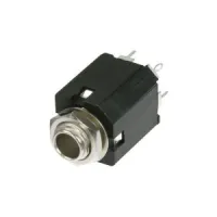 Neutrik NYS234 панельный разъём Jack 6.3мм TRS(стерео) гнездо. Пластиковый корпус для вертикальной установки на ПП