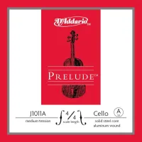 J1011A-4/4M Prelude Отдельная струна А/Ля для виолончели размером 4/4, алюминий, ср. нат., D'Addario