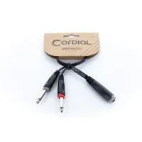 Cordial ey 0,3 kpp кабель y-адаптер джек стерео 6,3 мм female/2xмоно-джек 6,3 мм male, 0,3м, черный
