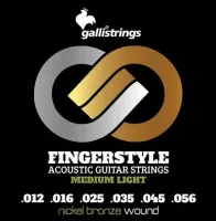 GALLI STRINGS GFS1256 - струны для акустической гитары, Medium Light, размер 12-56