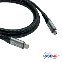 Qtex USB4 Gen3 TPE CC-1- Кабель USB4 Gen3 с разъемами USB-C (вилка-вилка), 40 Гбит/с, оболочка из TPE, длина 1 м