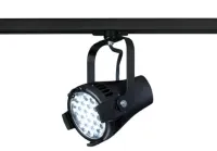 ETC D22 Lustr+ 3-circuit Track Mount Fixture, Black CE Прожектор светодиодный Lustr+.  Светодиодный массив 7 цветов, 21 град. (22 LED 2.5 Вт), установочное основание для монтажа на трековые системы, питания и управления DMX-512 от трековой системы.