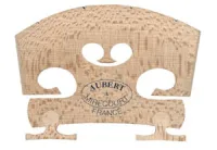Adjustable violin bridge Aubert V4STPH1 - Подставка для скрипичных струн, покрытая специальным составом, с вставкой черного дерева. Подставка вырезана и подогнана, выемки для струн намечены, угол ножек регулируется для легкого монтажа. Высота средняя 38 м