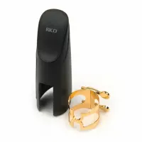 Rico H-Ligature Лигатура для альт саксофона металлическая с колпачком, золотая лакировка