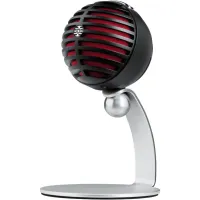 SHURE MV5/A-B-LTG Цифровой USB конденсаторный микрофон кардиоидный для записи, 20-20000 Гц, Max.SPL 130 дБ, выход для наушников, USB, черный с красным