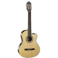 AC160CF W_BAG NAT класcическая гитара с электроникой Fishman, верх ель, корпус макассар эбен, мензура 650 мм (25.6"), подставка из палисандра, покрытие глянцевый лак, с чехлом, Cort