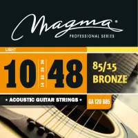 Magma Strings GA120B85 - Струны для акустической гитары 10-48, Серия: Bronze 85-15, Калибр: 10-14-22-28-38-48, Обмотка: круглая, бронзовый сплав 85/15