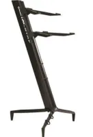 QUIK LOK SL913BK двухуровневая наклонная стойка для клавишных ш. 40 см, в. 119 см, нагрузка до 108 кг, чёрный. С чехлом.