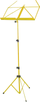 ROXTONE MUS008 Yellow Пюпитр складывающийся, на трех ногах, высота, регулируемая: 50-120см, размер в сложенном состоянии: 50см, подставки: 40-29cm, цвет: желтый, вес: 1,2kg. 20штук в коробке размером: 38x35x50cм