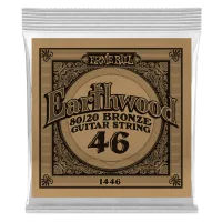 Ernie Ball 1446 - струна одиночная для акустической гитары, Серия Earthwood, Калибр: 46, Сердцевина: шестигранник; сталь, покрытая латунью, Обмотка: