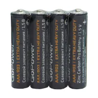 00-00015593 Элемент питания R03 AAA Shrink 4 Heavy Duty солевой 1.5V, 4шт, GoPower