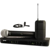 SHURE BLX1288E/CVL M17 двухканальная радиосистема с ручным и петличным микрофонами - PG58 и CVL, 662-686 МГц. Черный