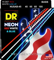 DR NUSAB-45 - струны для 4-струнной бас-гитары, Калибр: 40-105, Серия: HI-DEF NEON™, Обмотка: посеребрёная/никелированая сталь, Покрытие: люминесцентн
