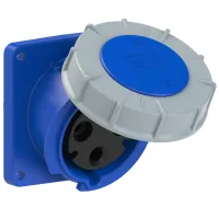PCE Розетка встраиваемая наклонная 63А/230V/1P+N+E/IP67, фланец 106x110 433-6fd