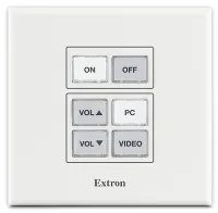 Extron NBP 50 - Сетевая кнопочная панель с 6 кнопками: 2 ганга, по стандарту США (US), цвет белый и черный