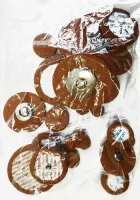 Soprano saxophone pads Artemis PADS-SS - Soprano saxophone pad set in dark water-repellent leather with convex chrome resonator and rivet