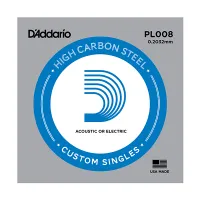 D`addario pl008  отдельная струна , 008" из стали без обмотки для акустической и электрической гитары