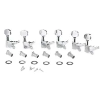 M756-6 Комплект колков для гитары, 6 правых в ряд, хром, Musiclily