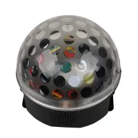 STAGE4 DISCOPE 2X Компактный и лёгкий дискотечный прибор на мощных светодиодах, Количество светодиодов на матрице: 2х3 шт. каждого цвета по 3 Вт RGB,  Угол раскрытия луча: 140* , Управление: : звуковая активация, встроенные программы, 6 кан. DMX-512,  Пит