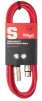 STAGG SMC3 CRD - микрофонный шнур, xlr-xlr, длина 3 метра, цвет красный