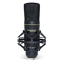 Marantz MPM-2000U - Конденсаторный USB микрофон с большой 34 мм диафрагмой, кардиоида, 20 Гц - 18 кГц, -32 дБ (+/-2 дБ), SPL 126 дБ. В комплекте: крепление типа "паук", USB кабель и кейс
