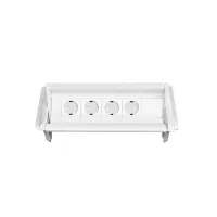 ABL 2F010406- Встраиваемая розеточная станция серии Aero Flip с 4 розетками и 1 закрытым слотом, белая