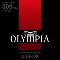 EGS 850 струны для 6-ти струнных электрогитар Electric Nickel Wound Super Light, .009, .011, .016, .024w, .032w, .042w, Olympia