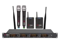 VOLTA US-4X (716.90/629.40/614.15/505.75) Микрофонная радиосистема с двумя ручными и двумя головными микрофонами UHF диапазона с фиксированной частотой. LCD-дисплей, True Diversity, Plug&play.