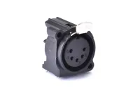 ROXTONE C0100023019 Разъем cannon (XLR) панельный мама 5-ти контактный с монтажом в печатную плату, Покрытие контактов: золото, цвет Черный
