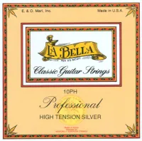 LA BELLA 10PH - струны - белый нейлон, обмотка серебро, натяж - 39,8 кг