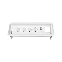 ABL 2F0WF4A4- Встраиваемая розеточная станция серии Aero Flip с 4 розетками, 1xUSB-A, 1xUSB-C и 1 слотом для IMP, белая (2F010410)