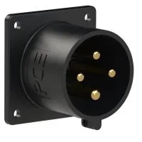 PCE Вилка встраиваемая 32А/400V/3P+E/IP44, черная 624-6x