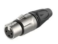 ROXTONE RX3F-NT Разъем cannon кабельный 1шт., мама 3-х контактный, корпус: металл, цвет: серебро, каждый разьем в блистере, 640шт. в коробке размером 46x33x40см в которой 8 упаковок по 80 коннекторов в индивидуальном блистере)