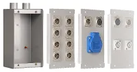 ИМЛАЙТ BRW-3-SCHUKO-6 Коробка монтажная, размер 210*h170*82мм, фланцы с двух сторон, труба 1+1/2'', 6 розеток SCHUKO, монтаж на стену, на ферму