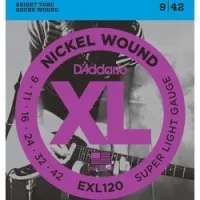 D`addario exl120  cтруны для электрогитары nickel wound, никель, 9-42, super light