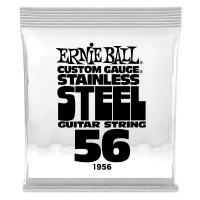 Ernie Ball 1956  струна одиночная для электрогитары, Серия Stainless Steel, Калибр: 56, Сердцевина: шестигранник; сталь, покрытая оловом, Обмотка: