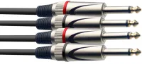STAGG STC060P - Сдвоенный аудио кабель. Коннекторы: Джек папа / джек папа. Длина: 60 см