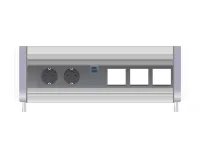 ABL 2F020207- Встраиваемая розеточная станция серии Aero Flip с 2 розетками, 1xUSB-A, 1xUSB-C и 3 слотами для IMP, серая
