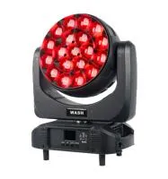 LightCraft 19X15W OSRAM WASH Светодиодный прожектор Поворотная голова Wash-Zoom. 19 диодов по 15 Вт (RGBW). Потребляемая мощность: 450Вт. ЦТ 2800-8000K. Угол раскрытия луча: 5,8°-55°. Линейный диммер (4 диммерных кривых). Стробо-эффект. DMX512 (19/27 кана