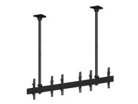 Multibrackets M3477 - Потолочное крепление для 3-х ЖК-панелей 40-65", VESA 100х100-600x400, +15°, до 3х30кг, 580-3150мм (две телескопические штанги в комплекте), сталь, черный