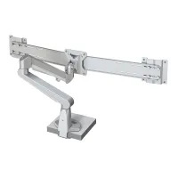 Kondator 438-LC58- Настольный шарнирный кронштейн серии STOCKHOLM для 2 мониторов (1x2) с газопружинным амортизатором, макс. нагрузка 12 кг, зажим, серебристый